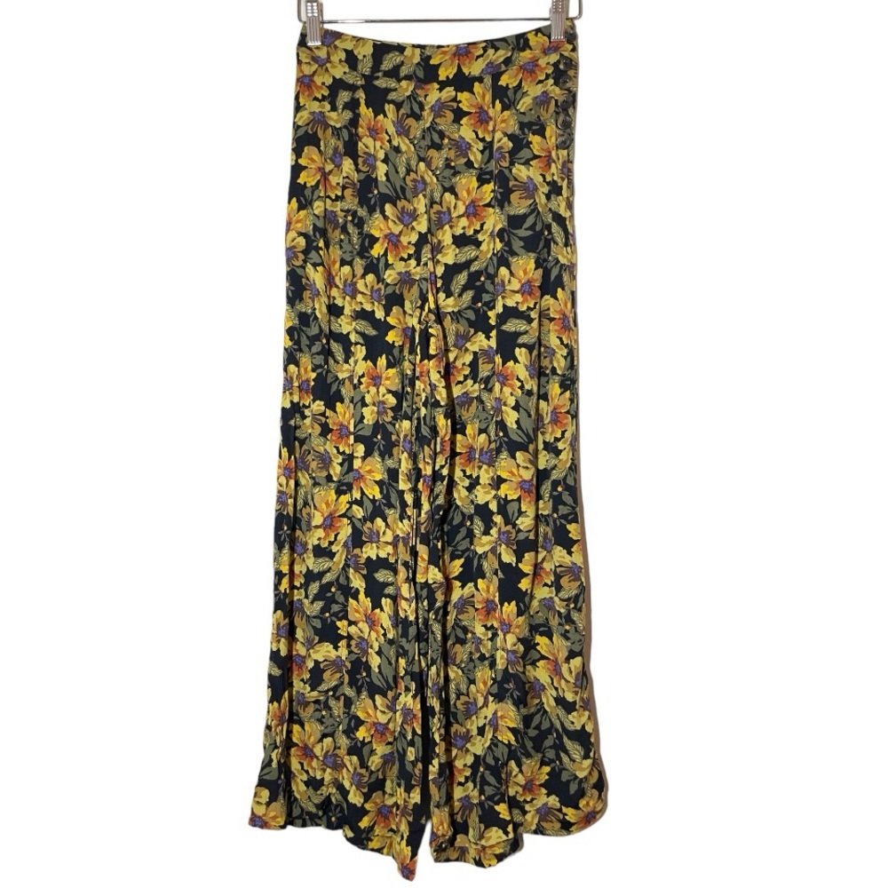 Free People Boho Floral Print Wide Leg Pants size 6